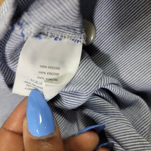 Madewell Blue & White Button-Back Women's Striped Tie Tee | Size M - Picture 4 of 9